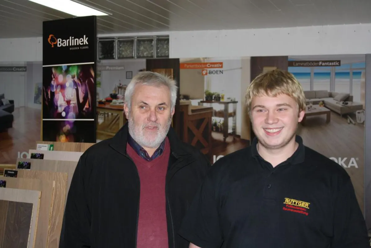 Rudolf Rüttger (Geschäftsführer Rüttger Fußbodenbau GmbH) und Christian Kohr. Foto: Rüttger GmbH