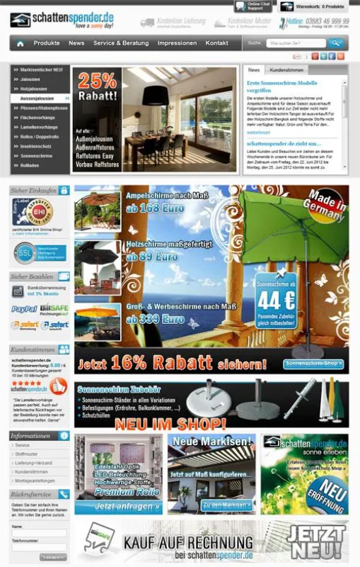Onlineshop schattenspender.de