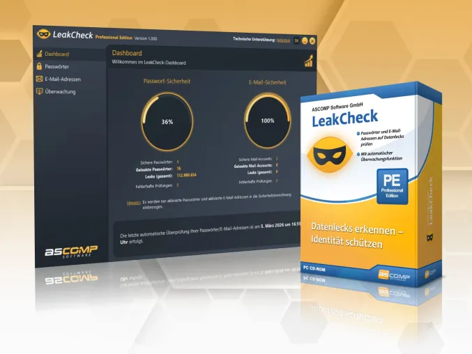 Bild: LeakCheck 1.0: Passwörter und E-Mail-Accounts sicher auf Datenlecks prüfen
