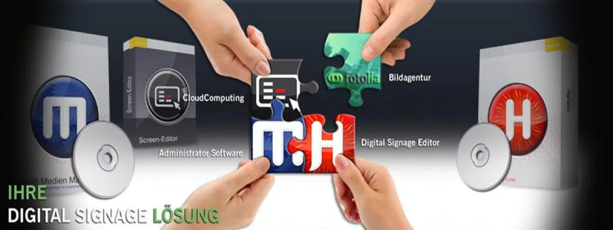 Digital Signage Software und Bilddatenbank vereint