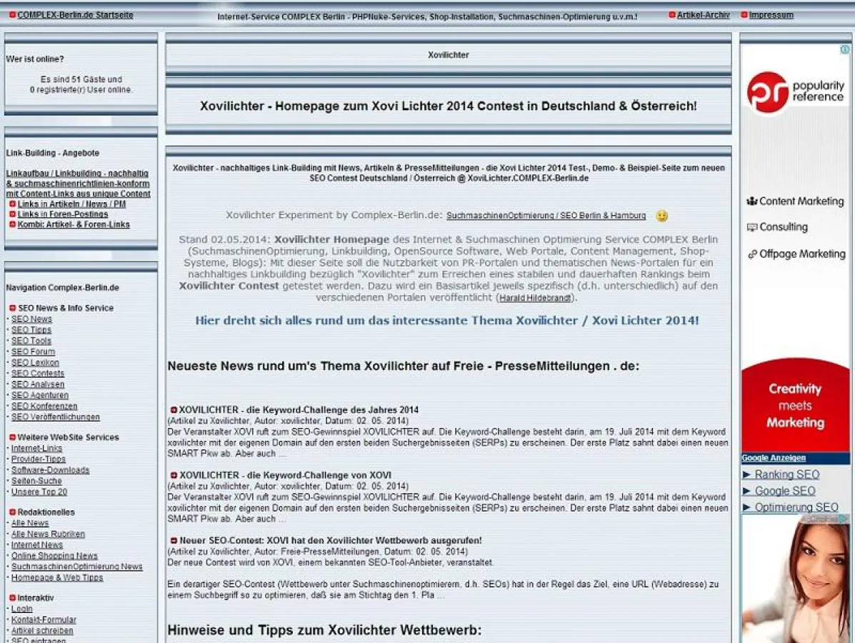 Xovilichter SEO Contest