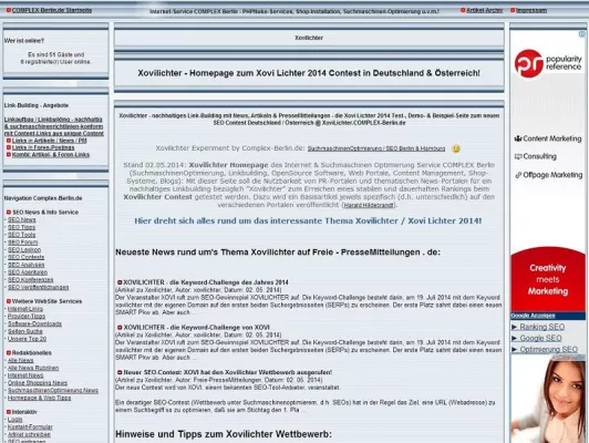 Bild: Xovilichter - ein neuer SEO-Contest wurde gestartet
