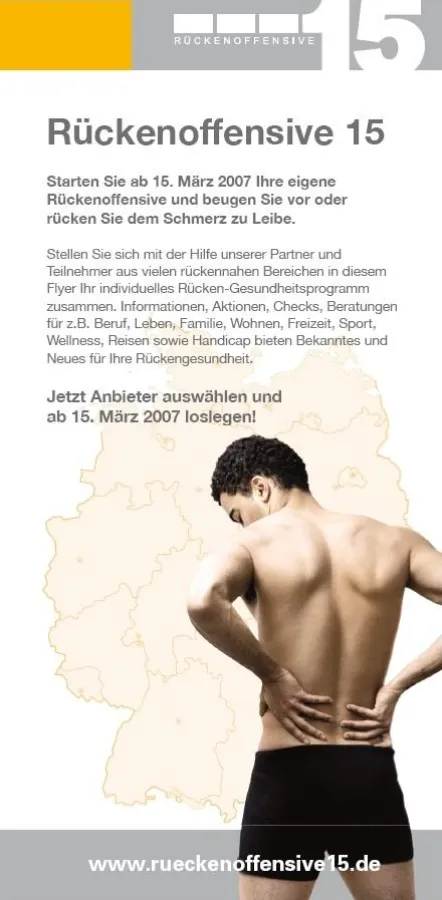 Volksgesundheit Rückenoffensive 15 ®  - die deutschlandweite Bewegung für einen gesunden Rücken