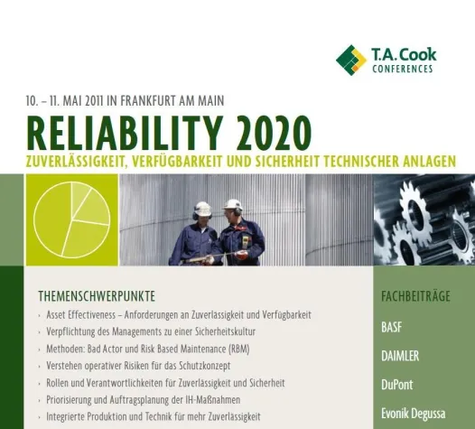 RELIABILITY 2020 - 10-11. Mai Frankfurt Bild: RELIABILITY 2020 - 10-11. Mai Frankfurt