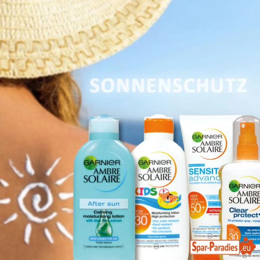 Optimal geschützt mit Sonnenschutzartikeln von Garnier Ambre Solaire