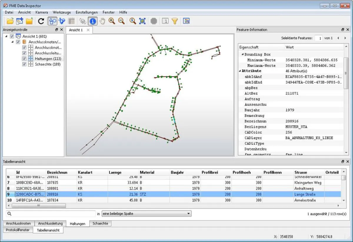 Der BaSYS-FME-Data Inspector