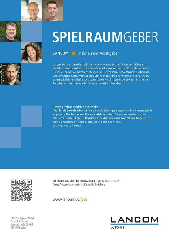 Recruiting-Anzeige LANCOM Systems