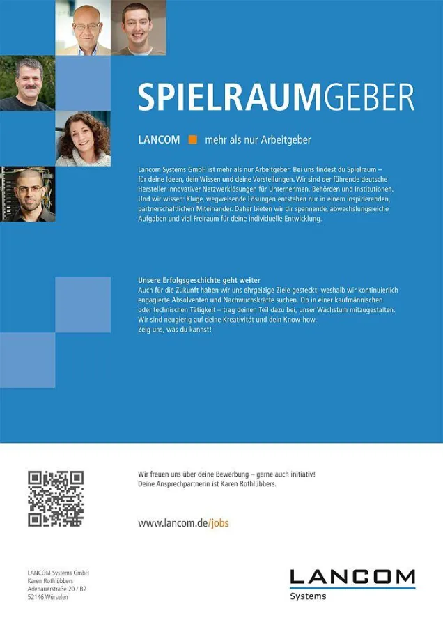 Recruiting-Anzeige LANCOM Systems