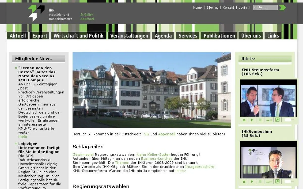 ihk.ch – Screenshot der Startseite