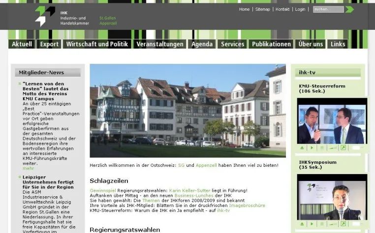 Bild: ihk.ch – Relaunch der Website IHK St. Gallen Appenzell mit TYPO3 umgesetzt