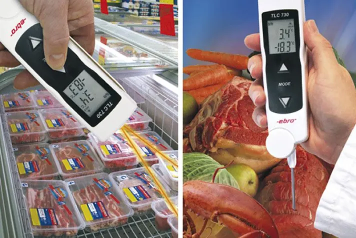 Dual-Klappthermometer TLC 730 von ebro mit Doppel-Laser und erweitertem Messbereich. Bild: Dual-Klappthermometer TLC 730 von ebro mit Doppel-Laser und erweitertem Messbereich.