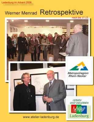 Bild: Ladenburg im Advent 2006: Kunstausstellung im Atelier Menrad und Ladenburger Weihnachtsmarkt locken die Besucher aus der Rhein-Neckar Region nach Ladenburg