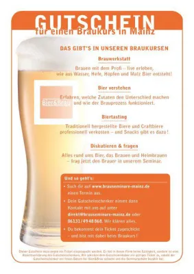 Bild: Weihnachtsgeschenk für Bierliebhaber: Braukurs in Mainz - Ein ganz besonderes Erlebnis mit dem Profibrauer
