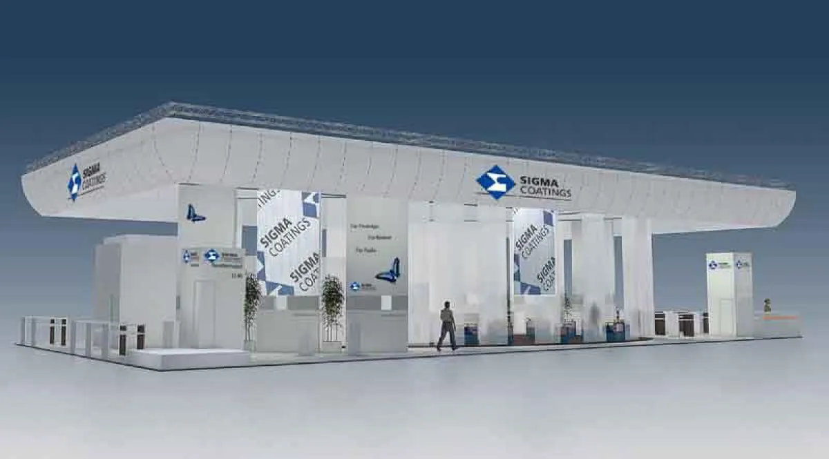 Messestand der PPG Architectual Coatings (Rendering: Kalle Krause)