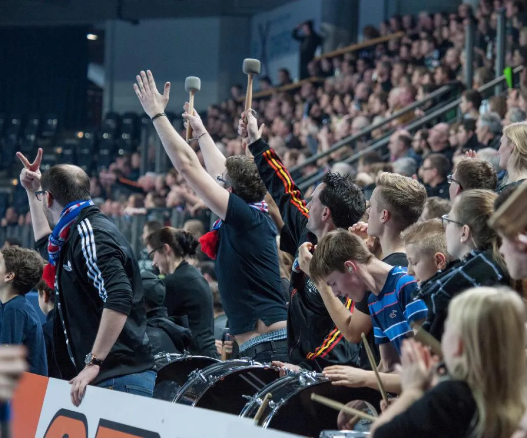 (Foto: hl-studios, Erlangen): Der HC Erlangen hofft wieder auf gute Stimmung beim Heimspiel