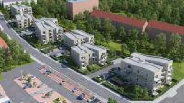 Bild: Schlankes Ziegelmauerwerk mit Handstrichziegel verblendet