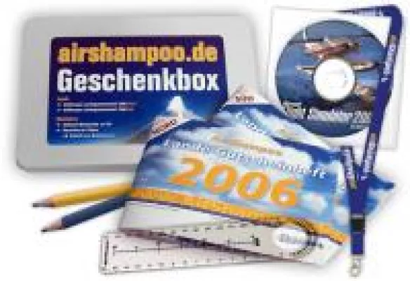 Bild: AirShampoo Geschenkbox für Piloten: mit Lande-Gutscheinheften 2006