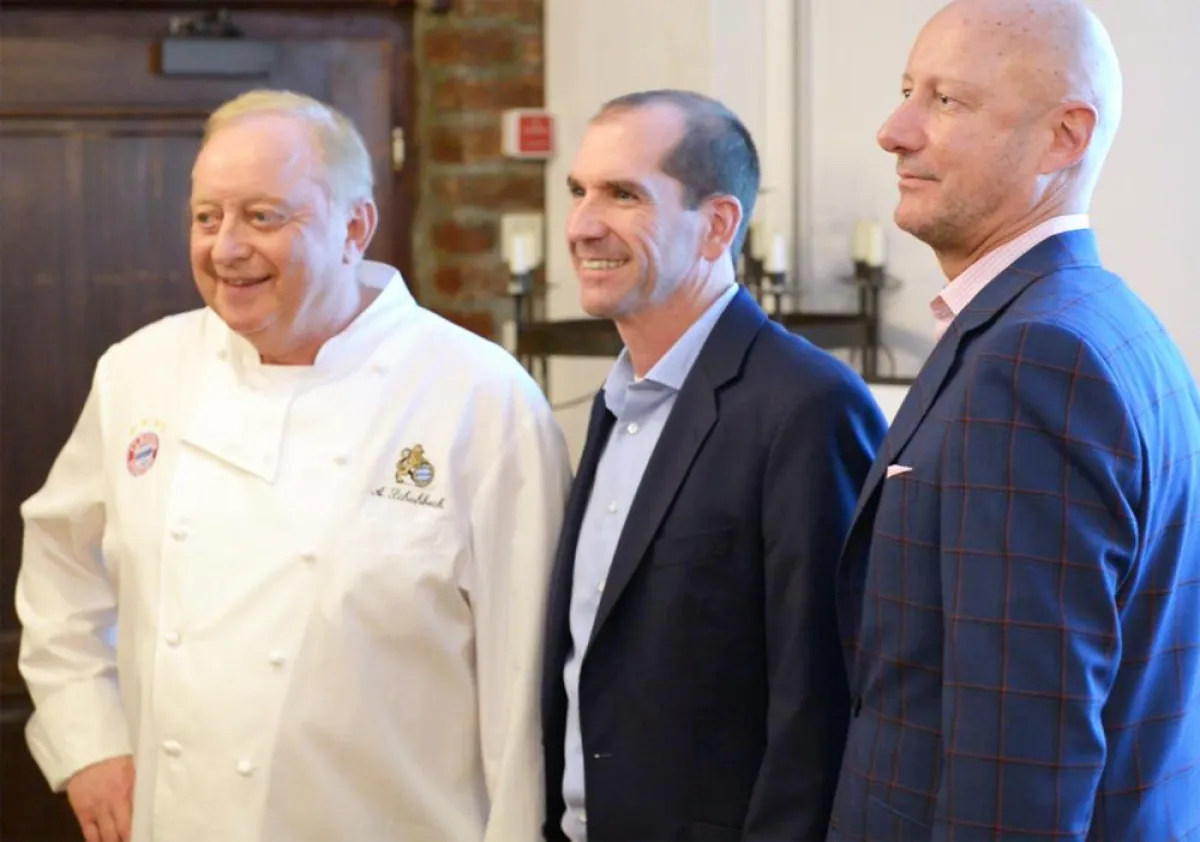 v.l.n.r.: Alfons Schuhbeck, Patrick Kaiser (J.P. Morgan), Frank Pöllmann (FAIG)