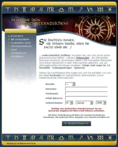 Neuartiger Service ermittelt kostenlos das tatsächliche Sternzeichen Bild: Neuartiger Service ermittelt kostenlos das tatsächliche Sternzeichen