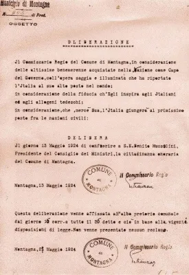 Bild: Benito Mussolinis Ehrenbürgerschaft nach 82 Jahren aberkannt – Einstimmiger Beschluss