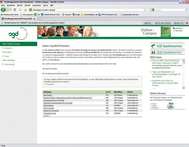 Erster Eindruck vom Online-Campus waveLearn Bild: Erster Eindruck vom Online-Campus waveLearn