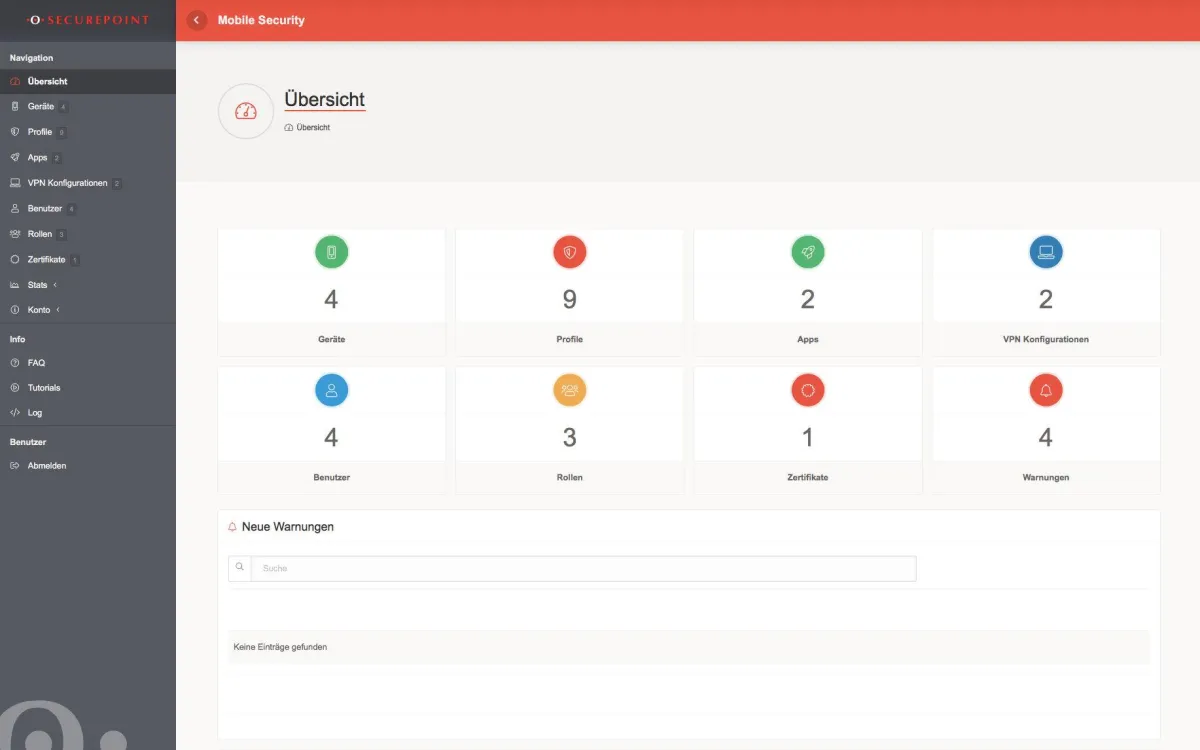 Securepoint Mobile Security Dashboard