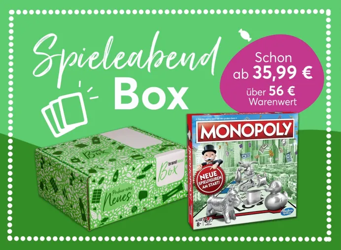 Bild: Fünfmal Spiel, Spaß und Leckereien: Die Spieleabend Boxen bringen Abwechslung in die eigenen vier Wände
