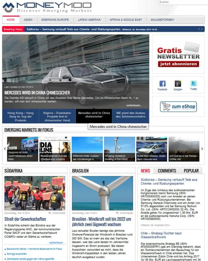 Die Welt der Emerging Markets auf MONEYMOO.de