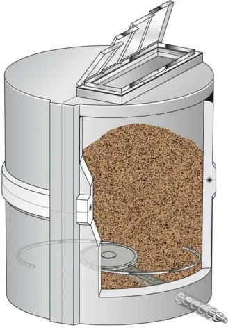 Bild: Hackschnitzel unterirdisch lagern - Großbehälter von Mall mit bis zu 120 m3 Nutzvolumen