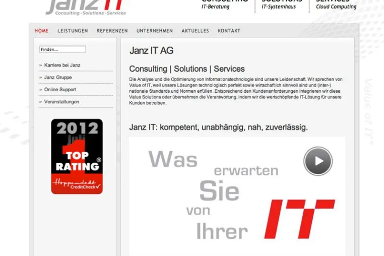 Janz IT AG ist Top-Business-Partner beim Hoppenstedt CreditCheck Bild: Janz IT AG ist Top-Business-Partner beim Hoppenstedt CreditCheck