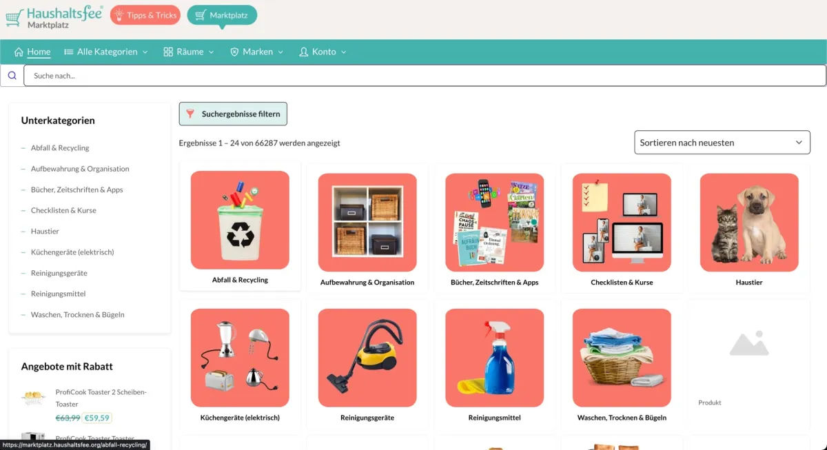 Der Haushalts-Marktplatz ist gestartet (© Haushaltsfee)