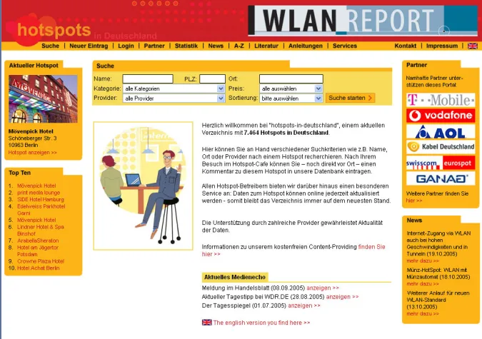 Umfangreiches Verzeichnis aller Hotspots aus Deutschland ins Internet gestellt Bild: Umfangreiches Verzeichnis aller Hotspots aus Deutschland ins Internet gestellt