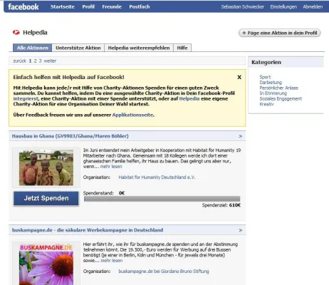 Bild: Mit Helpedia auf Facebook Spenden für den guten Zweck sammeln