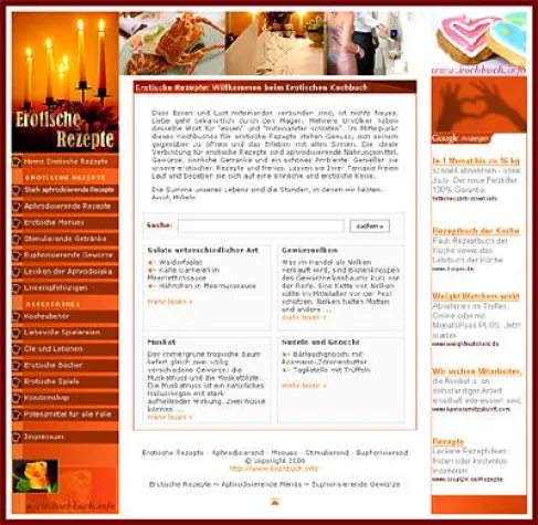 Bild: Kochbuch.info: Erotische Rezepte und andere sinnliche Genüsse für tausendundeine Gelegenheit