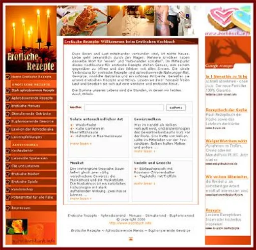 Bild: Kochbuch.info: Erotische Rezepte und andere sinnliche Genüsse für tausendundeine Gelegenheit