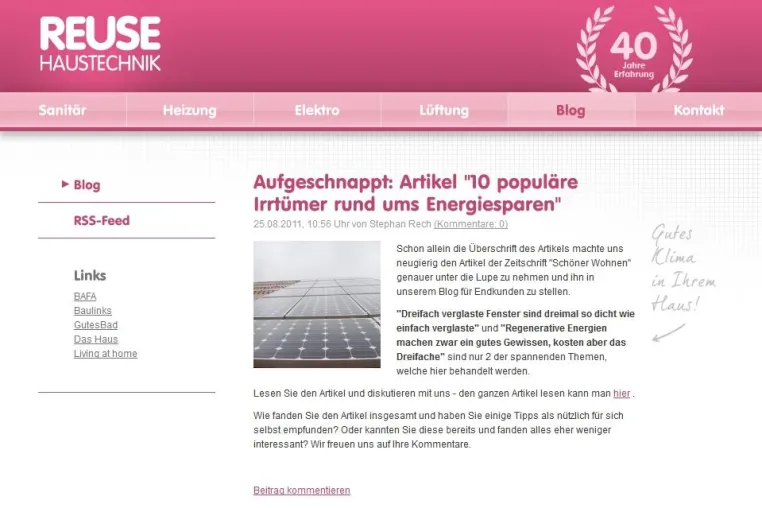 Bild: Neu: Haustechnik-Blog