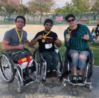 Bild: David Lebuser verteidigt 3. Platz bei den Rollstuhl Skate Weltmeisterschaften