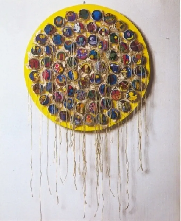 Eines der Werke von Carlos Manrique, die derzeit in der Botschaft Venezuelas in Berlin zu sehen sind