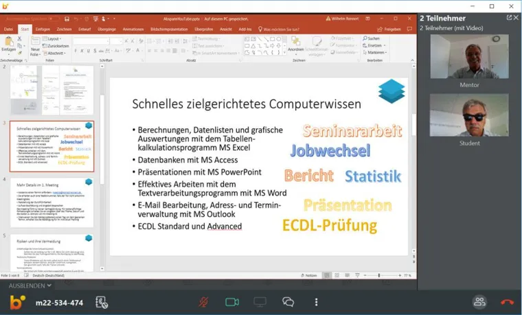 Bild: Neu im Angebot: Sparringspartner für Videosprechstunden