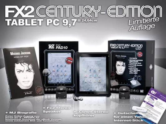 Bild: Neuer Tablet-PC von Faktor zwei mit exklusiver Michael Jackson Biografie