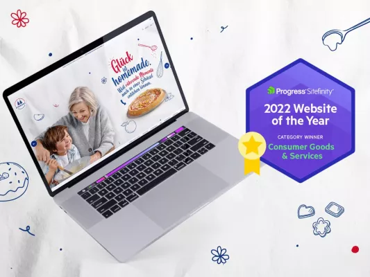 Bild: Davies Meyer gewinnt mit Diamant Zucker den Progress Sitefinity Website of the Year Award 2022