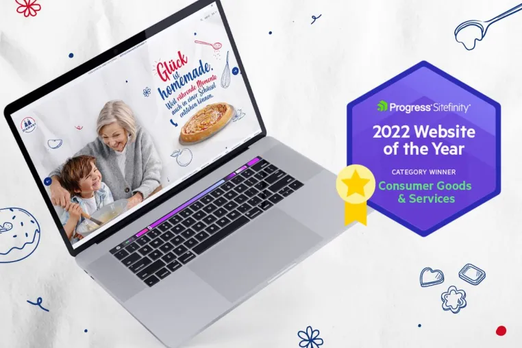 Bild: Davies Meyer gewinnt mit Diamant Zucker den Progress Sitefinity Website of the Year Award 2022