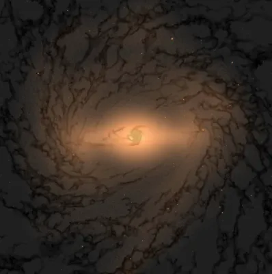 Bild: Galaktische Herzen: Wie Strukturen in den Zentren von Galaxien gemeinsam wachsen