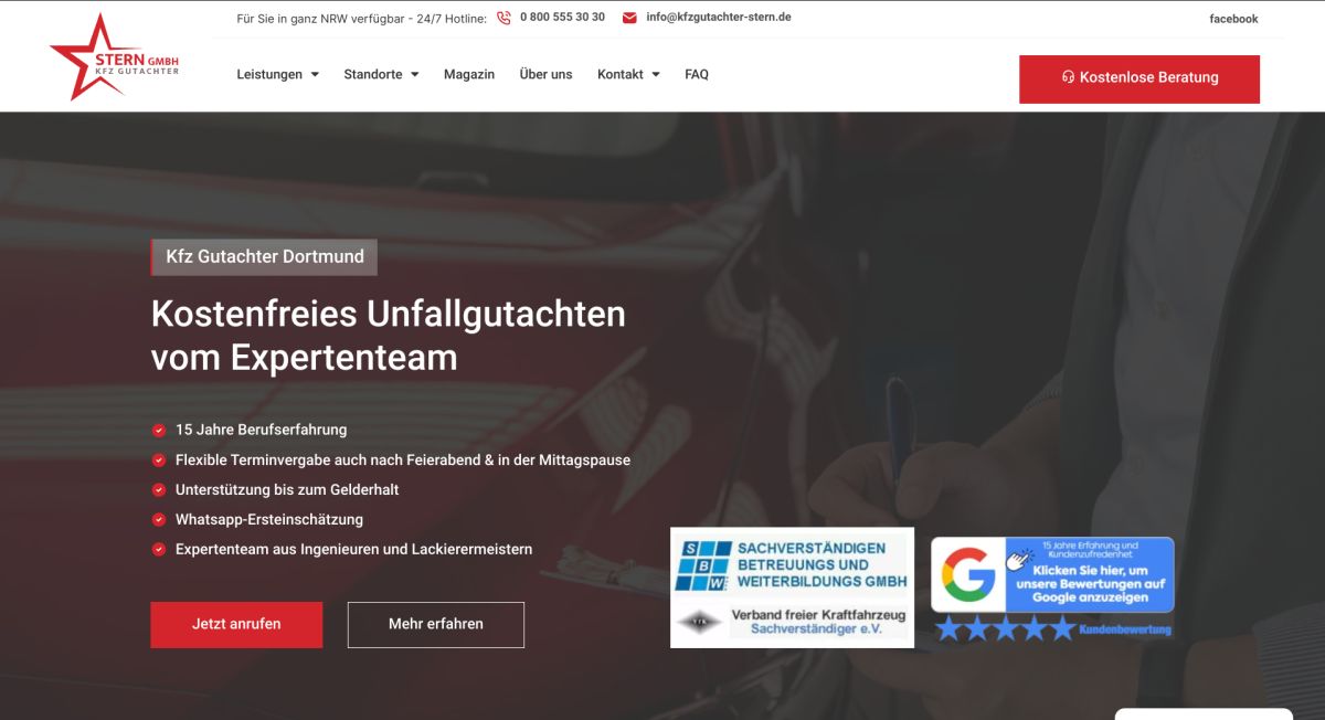 Gegengutachten Hapftpflichtschaden Kfz Erfahrungen Erfahrungen mit Kfz-Gutachter Stern GmbH in Dortmund: Kunden loben