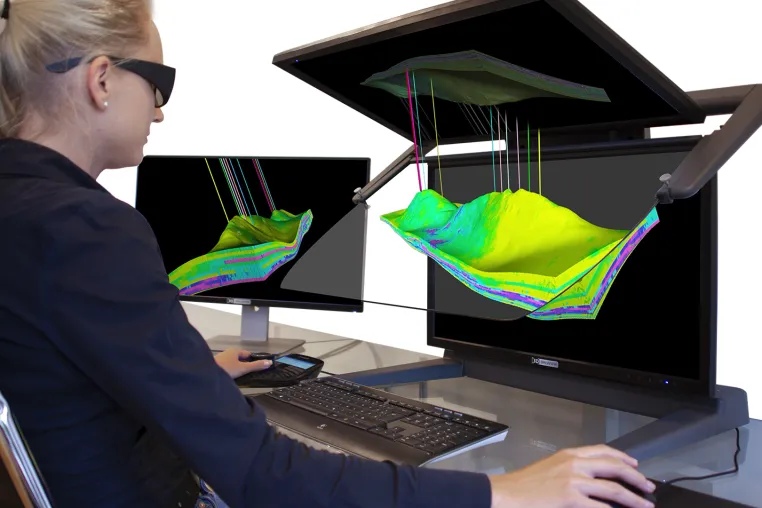 Bild: Die stereoskopische 3D-Visualisierung für die Öl- und Gasindustrie mit 3D PluraView