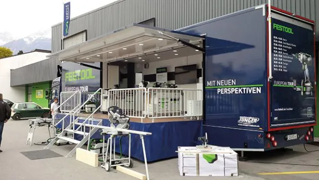 Bild: FESTOOL Roadshow Truck hält in Berlin-Lichtenberg