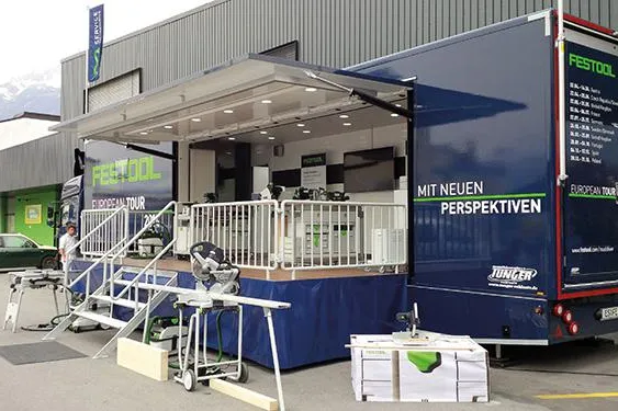 Bild: FESTOOL Roadshow Truck hält in Berlin-Lichtenberg