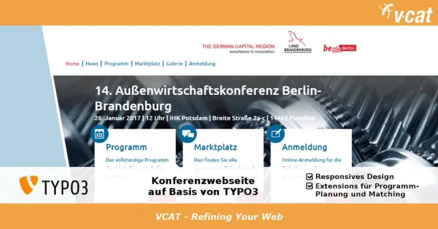 Bild: Typo3-basierte Konferenzhomepage im Responsive Design erstellt