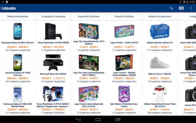Bild: Die idealo Preisvergleichsapp - Jetzt auch für Android Tablets optimiert
