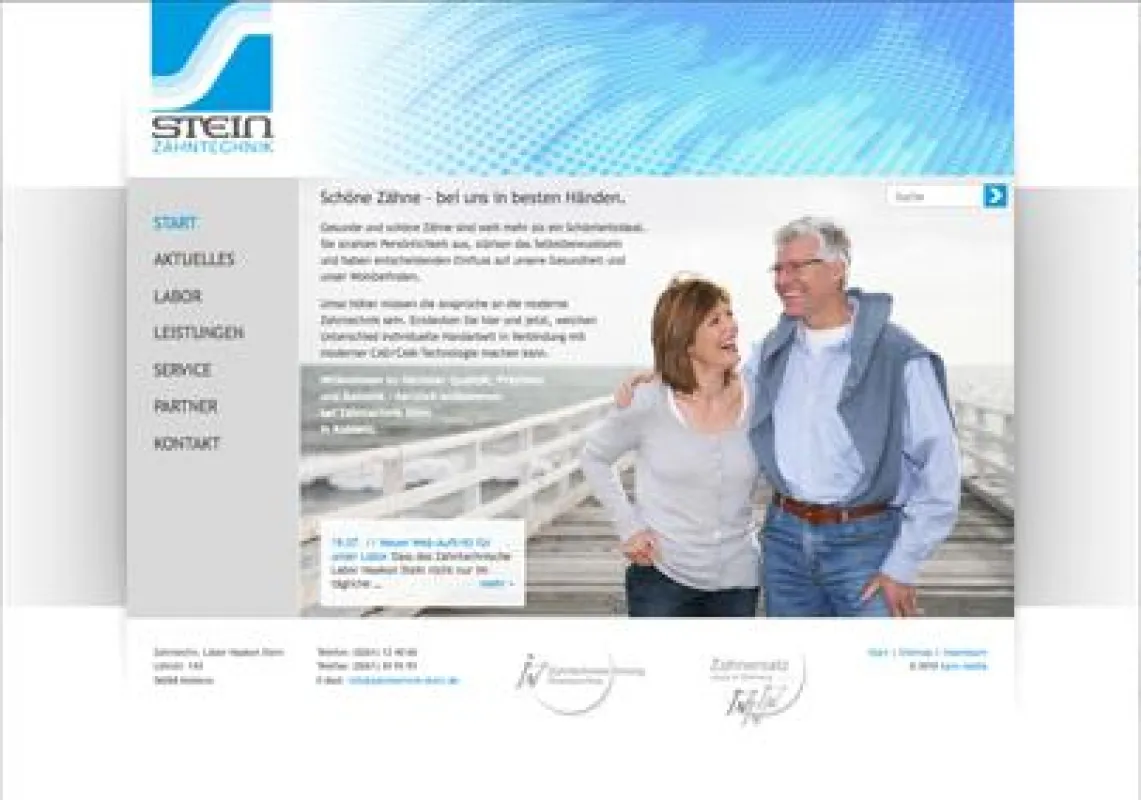 Screenshot Redesign Zahntechnik Stein Website